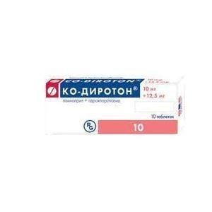 Ко-Диротон таблетки 10 мг+12,5 мг, 10 шт.