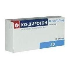 Ко-Диротон таблетки 20 мг+12,5 мг, 30 шт.