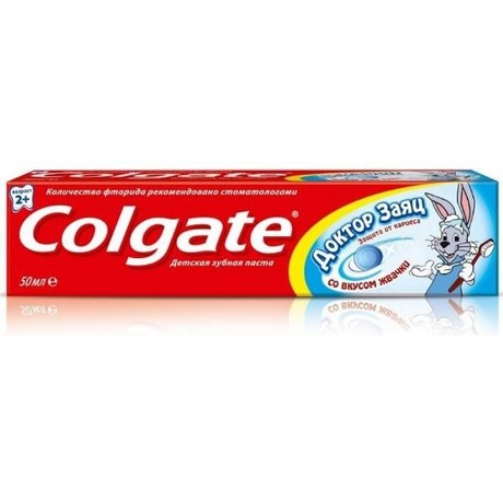 Зубная паста детская COLGATE Доктор заяц вкус жвачки, 50 мл