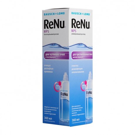 Раствор для контактных линз RENU MPS 355мл для чувствительных глаз