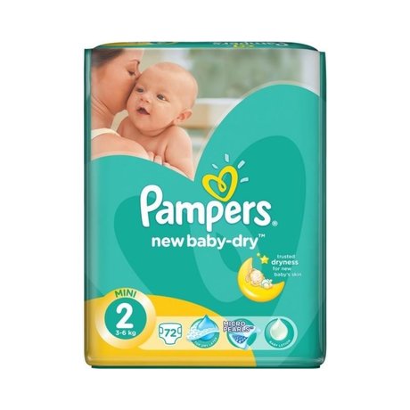 Подгузники PAMPERS New Baby Mini (3-6кг), 72 шт.