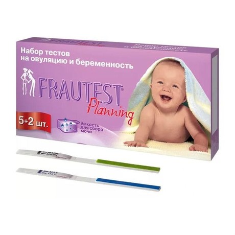 Тест на овуляцию FRAUTEST Planning + тест на беременность уп.5+2 шт.