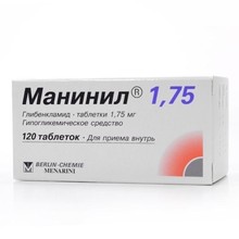 Манинил 1,75 таблетки 1,75 мг, 120 шт.