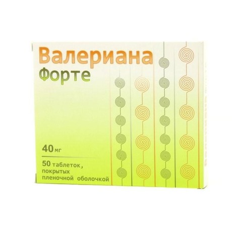 Валериана форте таблетки 40 мг, 50 шт.