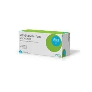 Метформин-Тева таблетки 500 мг, 60 шт.