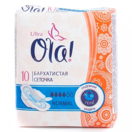 Прокладки гигиенические OLA Ultra Normal (бархатная поверхность), 10 шт.  