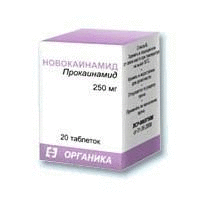 Новокаинамид таблетки 250 мг, 20 шт.