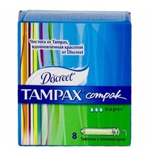 Тампоны гигиенические TAMPAX Compak Super, 8 шт. с аппликатором