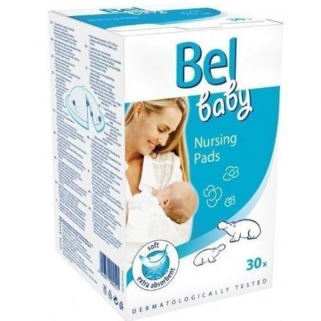 Прокладки для бюстгалтера для кормящих матерей BEL BABY Nursing Pads, 30 шт.
