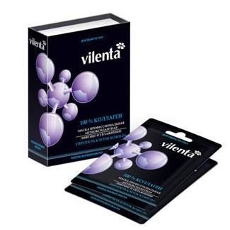 Маска косметическая VILENTA "коллагеновая" антиоксидантная 100% коллаген для лица и шеи