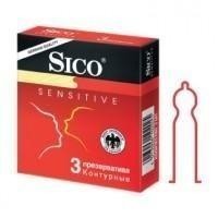Презерватив SICO, 3 шт.   Sensitive (контурные, красн. уп.)