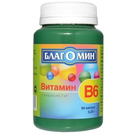 Благомин Витамин B6 (пиридоксин) капсулы,90 шт.