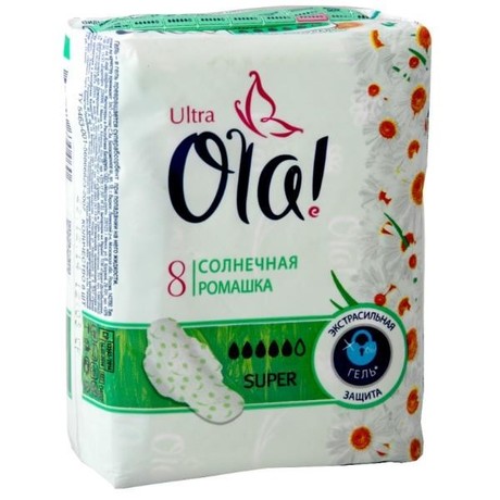 Прокладки гигиенические OLA Ultra Super (солнечная ромашка), 8 шт.   