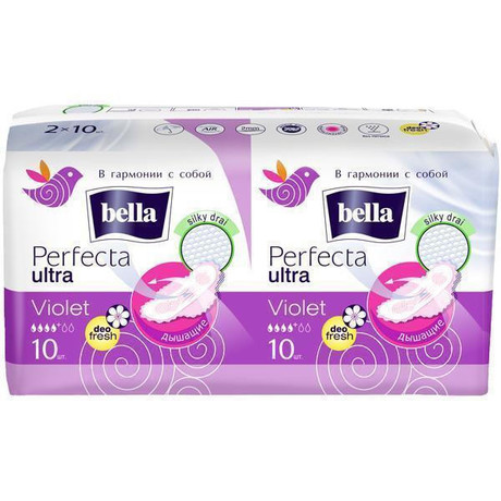 Прокладки гигиенические BELLA Perfecta Violet Ultra, (10 + 10) шт.