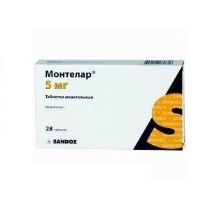 Монтелар таблетки жевательные 5 мг, 28 шт.
