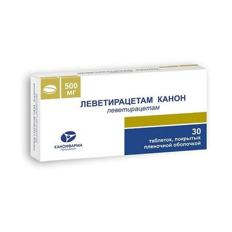 Леветирацетам Канон таблетки 500 мг, 30 шт.