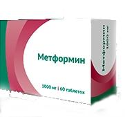 Метформин таблетки 1000 мг, 60 шт.