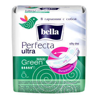 Прокладки гигиенические BELLA PERFECTA Green Maxi Ultra, 8 шт.