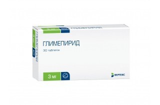 Глимепирид таблетки 3 мг, 30 шт.