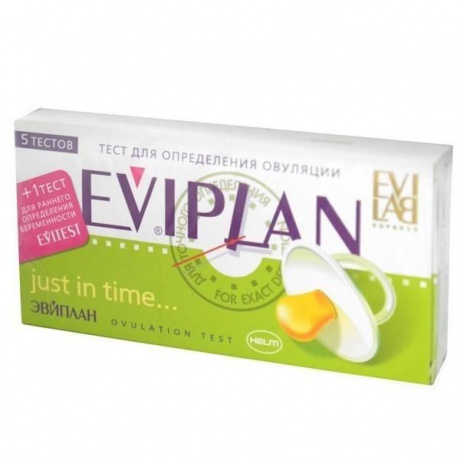 Тест на овуляцию EVIPLAN, 5 шт. + тест на беременность