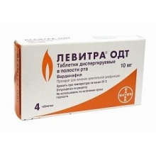 Левитра ОДТ таблетки диспергируемые в полости рта 10 мг, 4 шт.