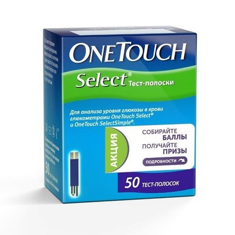 Тест-полоска ONE TOUCH для глюкометра "Оne Touch", 50 шт.