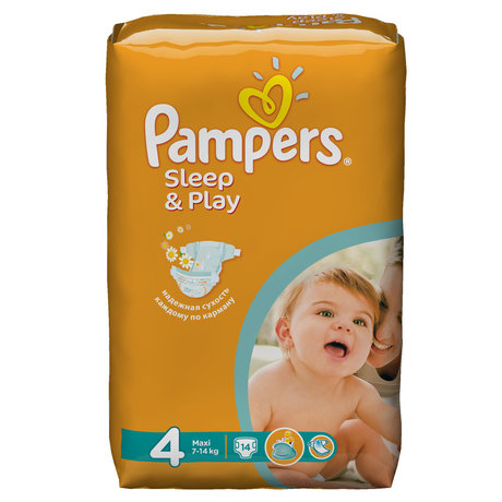 Подгузники PAMPERS Sleep  Play Maxi (7-14кг), 14 шт.