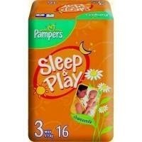 Подгузники PAMPERS Sleep  Play Midi (4-9кг),  16  шт.  (ромашка)