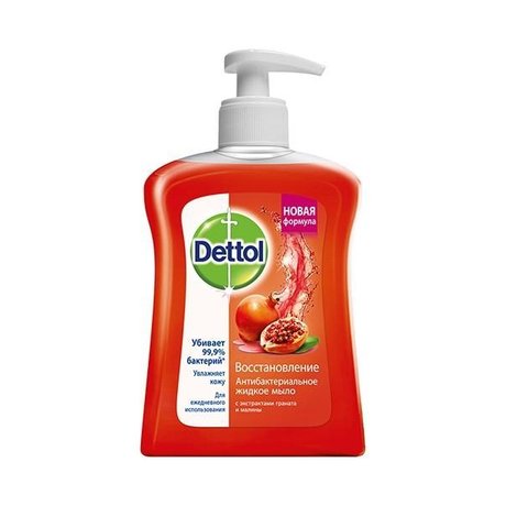 Деттол (Dettol) мыло для рук антибактериальное жидкое  "Восстановление" с гранатом и малиной 250 мл