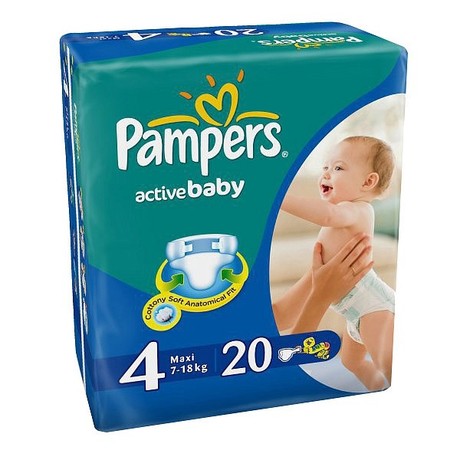 Подгузники PAMPERS Active baby Maxi (7-18кг), 20 шт.