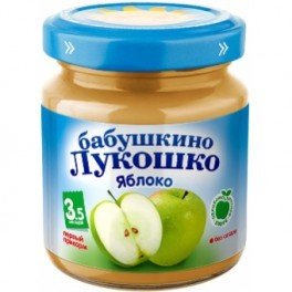 Пюре БАБУШКИНО ЛУКОШКО яблоко (с 3,5 мес.), 100г