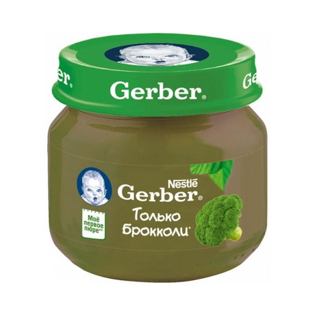 Пюре ГЕРБЕР брокколи без соли (с 4 мес.), 80 г