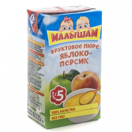 Пюре МАЛЫШАМ яблоко/персик, 125 г