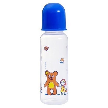 Бутылочка детская КУРНОСИКИ 11121 полипропиленовая с силиконовой соской, 240мл