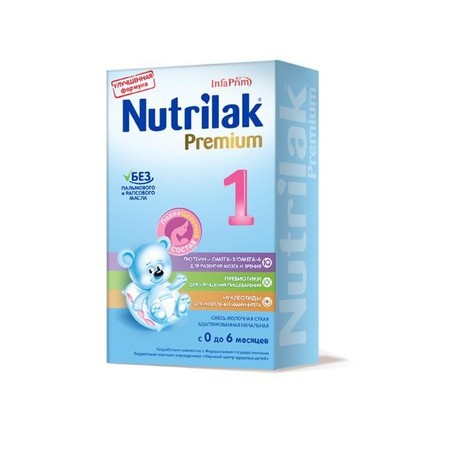 Смесь молочная НУТРИЛАК Премиум-1 с пребиотиками и нуклеотидами (0-6 мес.) 350г