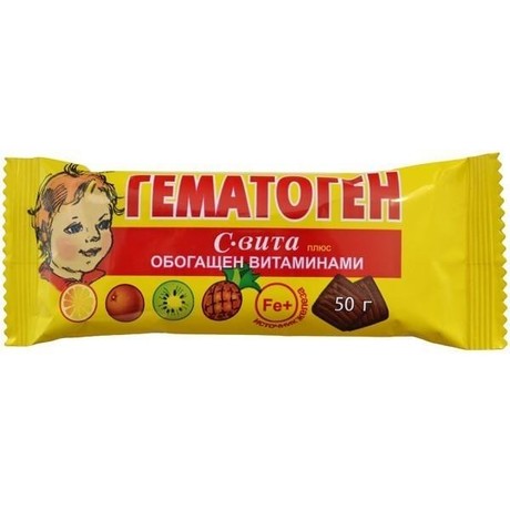 Гематоген плитка 50 г (с витамином С)