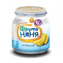 Пюре ФРУТОНЯНЯ банан натуральное, 100г