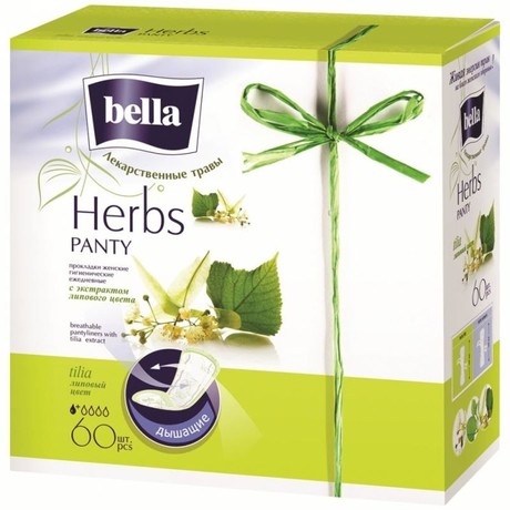 Прокладки гигиенические BELLA PANTY Herbs Tilia с экстрактом липового цветка, 60 шт.