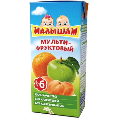 Нектар МАЛЫШАМ яблоко/абрикос/апельсин, 330 мл
