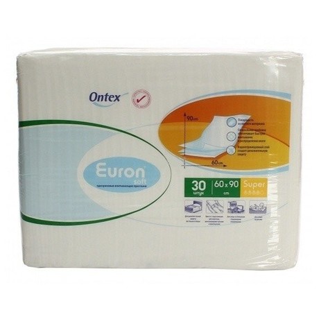 Простыни EURON Super Soft впитывающие 60 х 90, 30 шт.