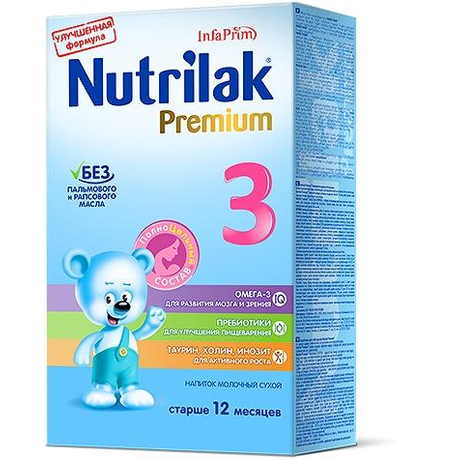 Смесь молочная НУТРИЛАК Премиум-3 с пребиотиками ( с 12 мес.), 350 г