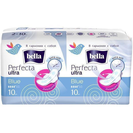 Прокладки гигиенические BELLA Perfecta Blue Ultra Extra Soft, (10 + 10) шт.