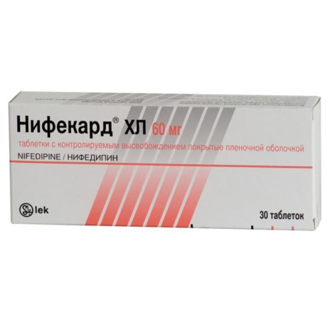 Нифекард ХЛ таблетки с контролируемым высвобождением 60 мг, 30 шт.