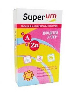 Superum Витаминно-минеральный комплекс от А до Цинка таблетки жевательные, 30 шт.  для детей 3-7 лет
