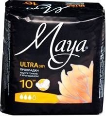 Прокладки гигиенические MAYA Ultra Dry, 10 шт.