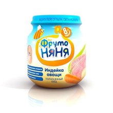 Пюре ФРУТОНЯНЯ индейка/овощи, 100г