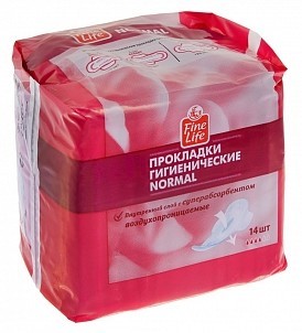 Прокладки гигиенические FINE LIFE Ultra dry normal,  14 шт.