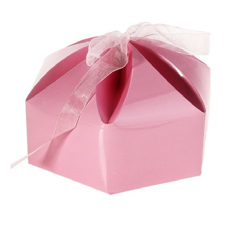 Мешочек счастья коробка сборная розовая 13,5x13,5x10