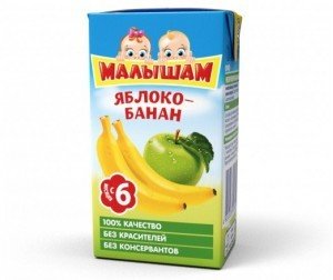 Нектар ФРУТОНЯНЯ яблочно-банановый с мякотью, 125мл