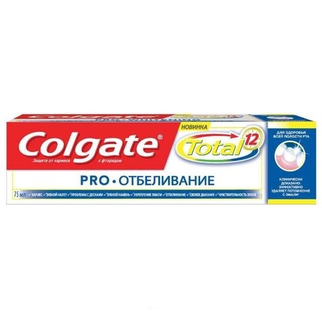 Зубная паста COLGATE Total 12 Pro отбеливание, 75 мл